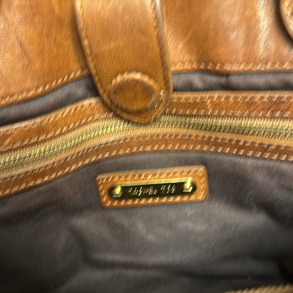 Rachel Zoe Brown Leather Satchel Tote Bag with Detachable Crossbody Strap - Picture 7 of 12